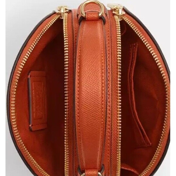 Coach Halloween Jack-o’-lantern Pumpkin Bag Canteen Crossbody Leather Purse NWT - Picture 2 of 5